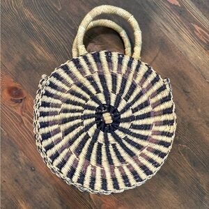 Nena & Co. Black and Tan Woven Round Clutch